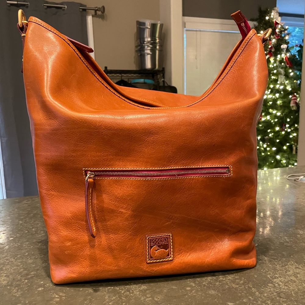 Dooney & Bourke XL Florentine bag with organizer insert inside.